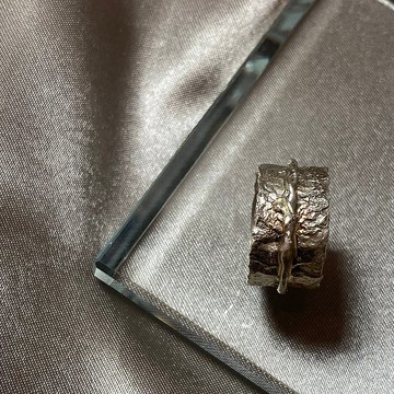 寬版麻花熔融戒指