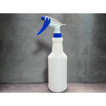 白藍 台灣製造耐酸鹼噴頭＋HDPE 750ml瓶｜NBR耐油橡膠｜316不鏽鋼彈簧｜強酸強鹼清潔劑專用噴瓶