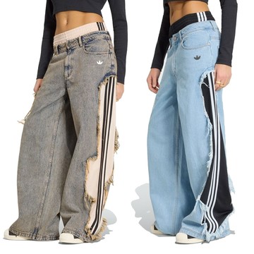 ADIDAS 女 FB DENIM 假兩件 單寧牛仔褲 - KY5192 KY5193
