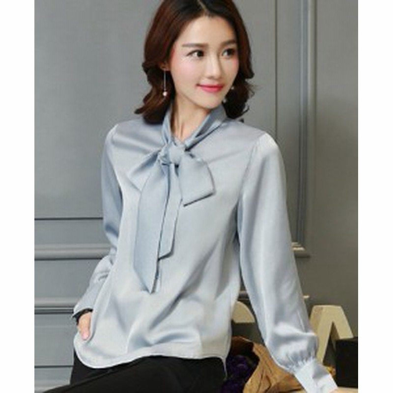 ボウタイブラウス サテンブラウス シャツブラウス レディース トップス 長袖 大きいサイズ 3l 秋 冬 春 白 黒 リボン きれいめ オフィス 通販 Lineポイント最大1 0 Get Lineショッピング