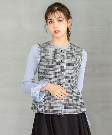 優雅小香風荷葉背心(MM438504)