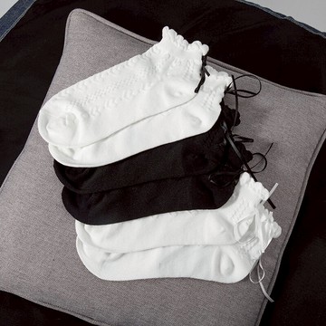 jk制服白色襪子女中筒襪純棉春秋日系可愛蕾絲花邊綁帶lolita軟妹