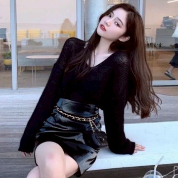 ZUCA”S - 韓版溫柔氣氛超柔薄寬鬆v領款慵懶針織衫 - A-4220