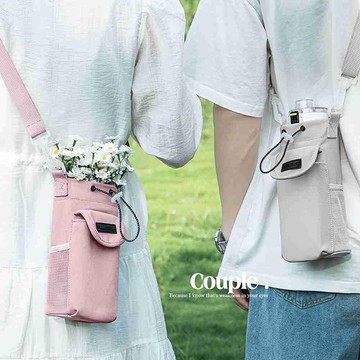 水壺背袋 莫蘭迪色系 環保杯袋/飲料袋 露營野餐外出好攜帶