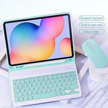 適用三星平板A8 A7 S6 Lite藍牙鍵盤保護套A9+磁吸筆槽皮套P620殼