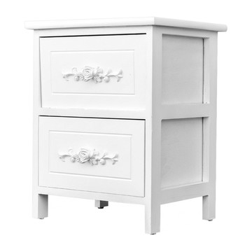 dayneeds 日需百備 歐式布拉格實木二層抽屜櫃 收納櫃/木櫃/衣物收納/置物櫃  36 x 29 x 45cm