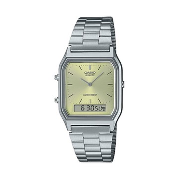CASIO卡西歐 VINTAGE 復古 雙顯系列 淡金黃 AQ-230A-9A_29.8mm