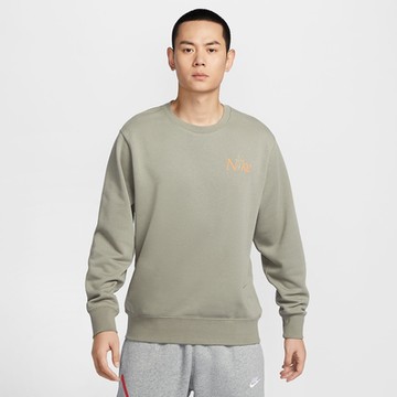 NIKE 長袖上衣 男 大學T AS M NK CLUB FT CREW FLORAL GC 綠 IB8234-320