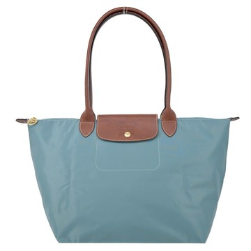 [平輸版]LONGCHAMP LE PLIAGE系列長把再生尼龍摺疊水餃包(大/尤加利綠)真品平輸