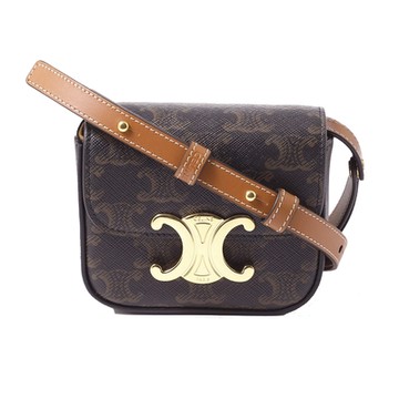 CELINE 賽琳  CLAUDE迷你斜背包(黃褐色)