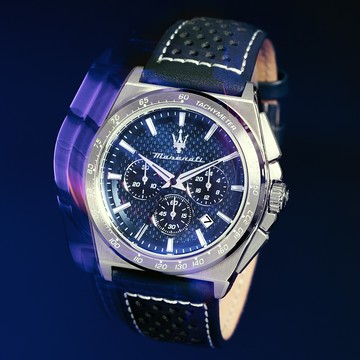 MASERATI 瑪莎拉蒂 Velocità系列 三眼計時錶-43mm R8871652001