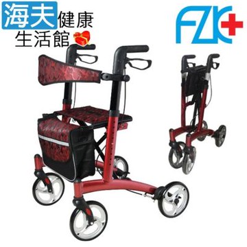 富士康機械式助行器 未滅菌 海夫健康生活館 FZK 四輪助步車 助行車 紅色 FZK-3103