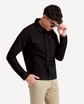 Kenneth Cole | Slim Fit Recycled Denim Jacket in Watts - Black