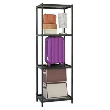 【品樂生活】45X60X205CM 包邊厚鐵框四層架 烤漆霧黑/置物架/波浪架/收納架/鐵力士架