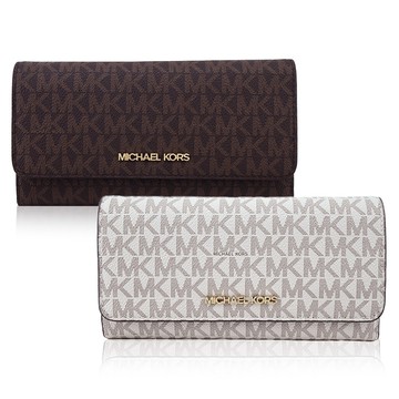 MICHAEL KORS JET SET TRAVEL 翻蓋滿版三折長夾(多色選)