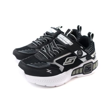 SKECHERS S LIGHTS 運動鞋 電燈鞋 有開關 黑/銀 中童 童鞋 400151LBKSL no057