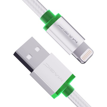 MAGIC Apple 8Pin 原廠認證 LED指示燈傳輸編織線  1.2m  白色  1個