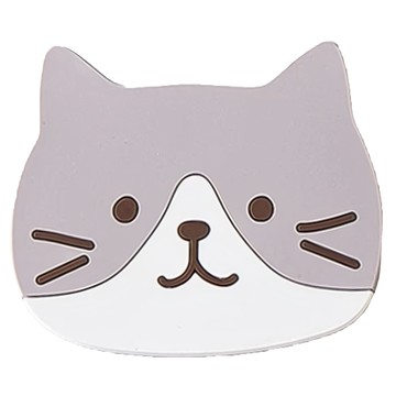 卡通貓咪杯墊  4個  厚度3mm  灰灰  1組