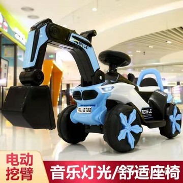 兒童挖掘機可坐挖機工程車男女孩玩具車兒童充電滑行遙控電動車