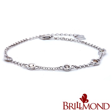 【BRILLMOND】鑽石手鍊 50分 925銀台(天然鑽石天然鑽石總重50分 925銀鍍白K金台)