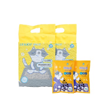 【臭味滾】轉砂新手包 細抗臭豆腐貓砂2.0mm 6L X 2+沛點炭80g X 2