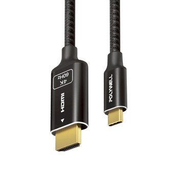POLYWELL 寶利威爾 Type-C-HDMI 2.0 4K 影音傳輸線 PW15-W45-M961  1m  黑色  1條