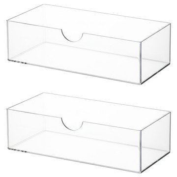多用途浴室整理盒 一體型  透明  2個