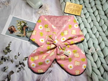 韓國布粉底甜蜜早點蝴蝶結圍脖-不分年齡圍脖-圍巾-脖圍-短圍巾--