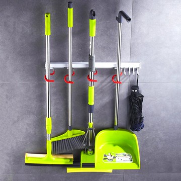 拖把掛鉤/掃把夾/掃把掛架 衛生間拖把掛鉤免打孔強力承重廁所掛架夾地拖布神器掃把卡座置物【CM14541】