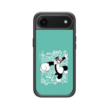 iPhone Air Mod NX -邊框背蓋組合 (相機按鈕) 黑 - 樂一通 Looney Tunes - 亂花系列-傻大貓