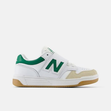 NEW BALANCE 男女大童休閒鞋-白米綠 480 系列-PHB480SG-W