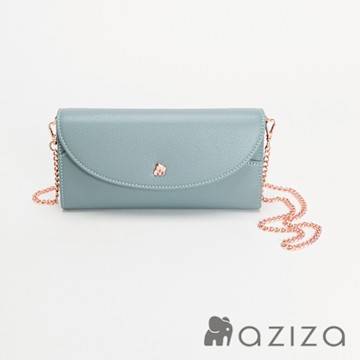 aziza FAY可拆式鏈帶手拿皮夾包 午茶駝