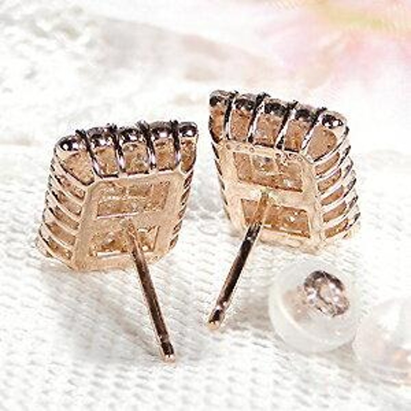 18YG バケットカットダイヤモンドピアス K18YG 0.8ctUP ジュエリー バケット ダイヤモンド ピアス