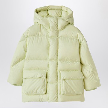 Long down jacket with hood yellow