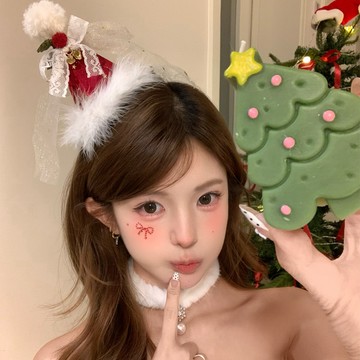 🎄台灣出貨🎄聖誕節帽子髮箍🎀蝴蝶結鈴鐺毛球聖誕帽 髮夾 女氛圍感頭飾 髮飾拍照道具 髮飾 蝴蝶結鹿角毛絨髮箍 出片神器