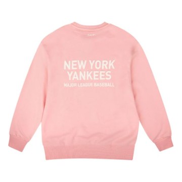 MLB New York Yankees Logo Printing Pullover Fleece Unisex Pink