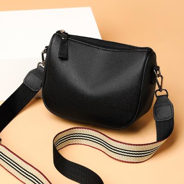 寬肩帶小包包女軟皮女包冬季百搭2025新款潮時尚斜挎包單肩貝殼包