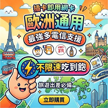 【歐洲網卡 通用 5G  】吃到飽 上網 英國 瑞士 冰島 法國 瑞典 捷克  德國 歐洲SIM 1GB【電話卡霸王】