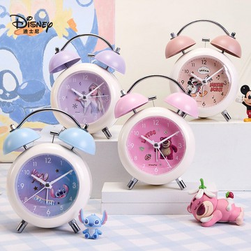 迪士尼超響打鈴鬧鐘學生兒童專用起床神器床頭男女孩鬧鈴靜音帶燈【益三和】可開發票
