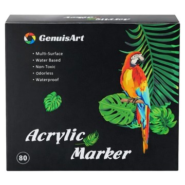 GenuisArt 雙頭丙烯馬克筆  混和顏色  80入