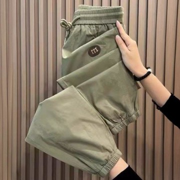 台灣现貨 長褲女 女生長褲 縮口褲 褲子女 休閒褲女 束腳長褲 冰絲褲 運動長褲 涼感長褲 休閒長褲 韓版長褲 大碼長褲