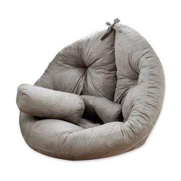 【班尼斯】專利支撐‧蘑菇Mushroom 懶骨頭沙發(贈送長方形小靠墊)-法國灰