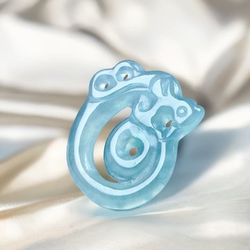 放光冰藍水翡翠古龍 | 天然翡翠A貨 | 送禮