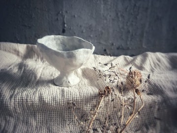 絞胎舞墨 / 高腳冰淇淋杯・點心碗・布丁盤 - V款