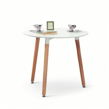 北歐風 莉莉安圓形 休閒桌 洽談桌 80圓桌 木頭與白色鐵腳混搭 TBB016