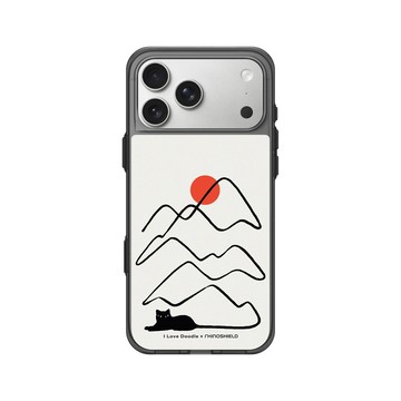 iPhone 17 Pro Max Clear (相機按鈕) 酷墨灰 - ilovedoodle (Lim Heng Swee) - Cat Landscape - Tail 貓咪尾巴