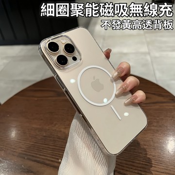 細圈聚能超強磁吸充 背板不泛黃 手機殼 防摔殼 適用iPhone16 15 Promax 蘋果14 i13 12 i16