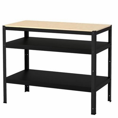 ワゴン 収納 棚 作業台 IKEA イケア BROR ブロール 作業台 ブラック パイン材合板 403.332.81