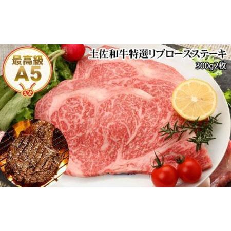 ふるさと納税 土佐和牛A5特選リブロースステーキ300g×2枚セット　牛肉　和牛ステーキ肉 高知県高知市