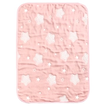 六層棉紗寶寶隔尿墊  120 x 65cm  粉色雲朵  1件